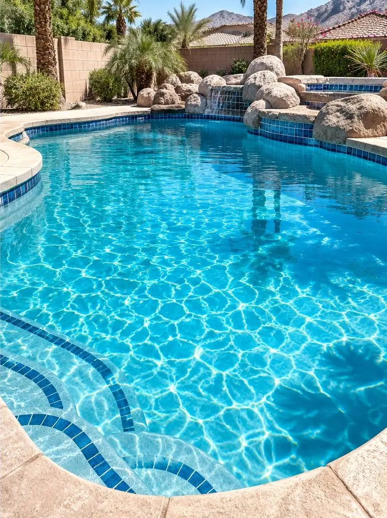 The same pool clean and blue again